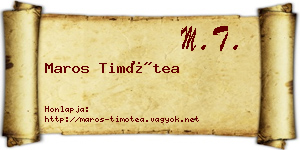 Maros Timótea névjegykártya